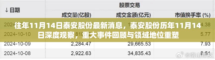泰安股份历年11月14日深度观察,重大事件回顾与领域地位重塑的历程梳理