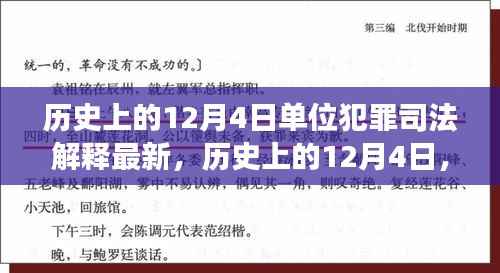 历史上的12月4日,单位犯罪司法解释最新发展概览