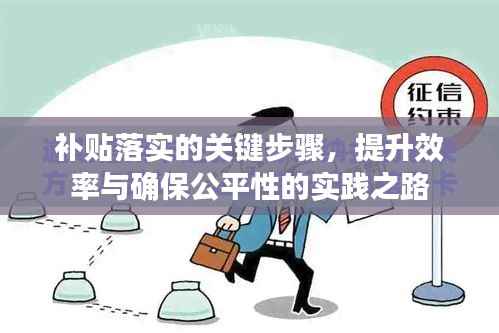 补贴落实的关键步骤,提升效率与确保公平性的实践之路